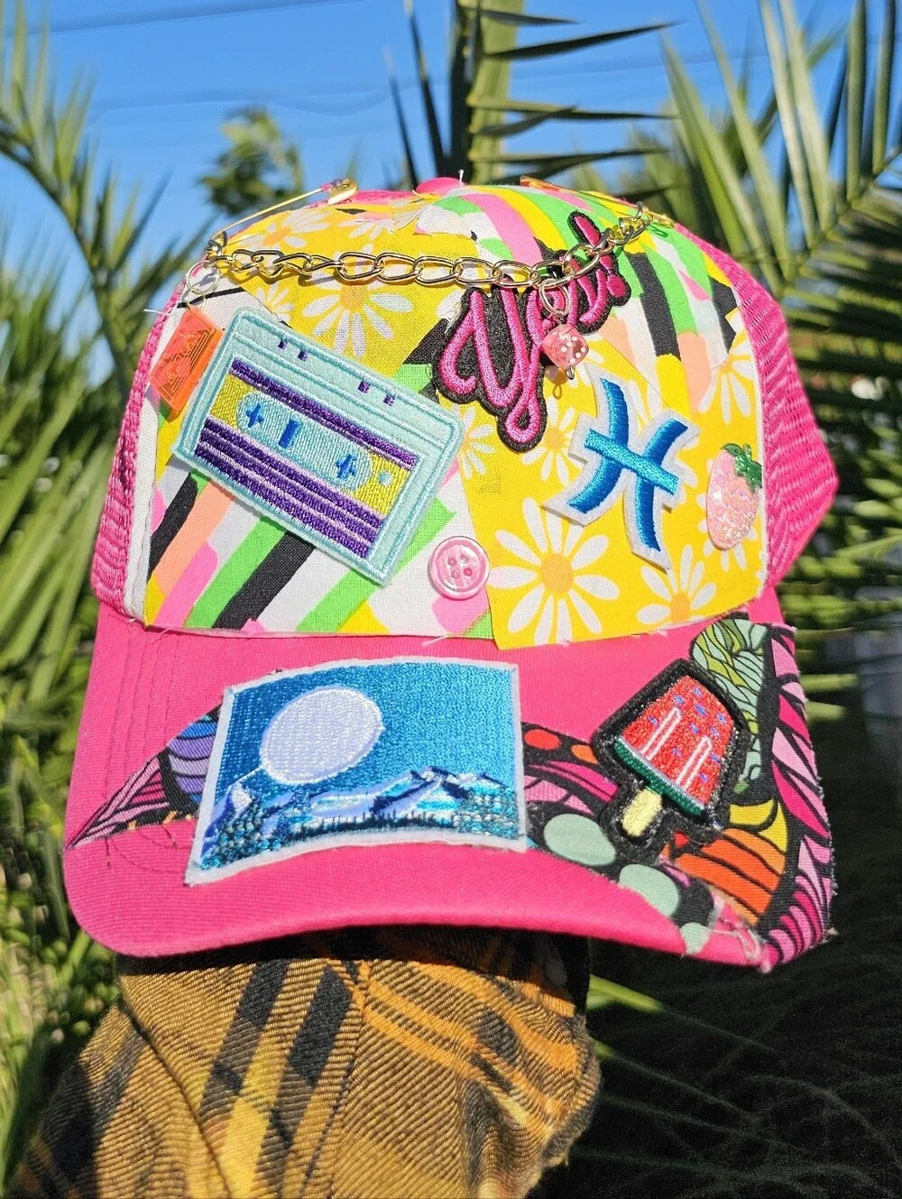 Upcycled Pisces Zodiac Trucker Hat By Michikokoko